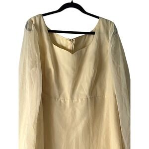 Yellow Chiffon Overlay Maxi Dress Size 20 Style 4301W Vintage Unit Union Mae